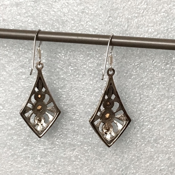 Vintage Marcasite and stone earrings. NWOT. - Picture 2 of 2